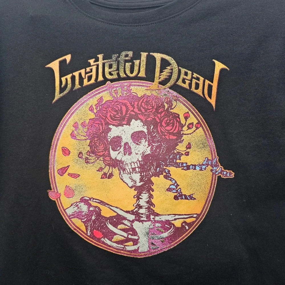 Grateful Dead‎ Kids Bertha Skull and Roses Graphic T-Shirt Black Large 10/12